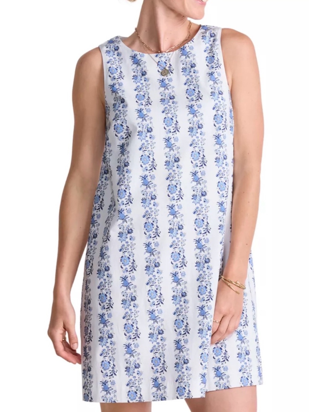 Vineyard Vines Blue and White Floral Sleeveless Dress